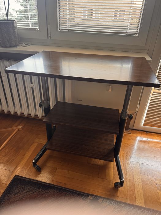 Stolik rtv prl imitacja drewna wysoki