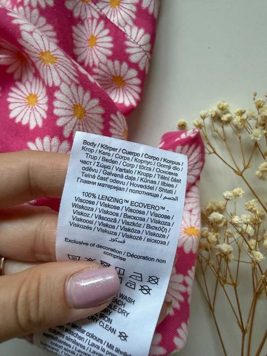 Różowy top w stokrotki 100% wiskoza