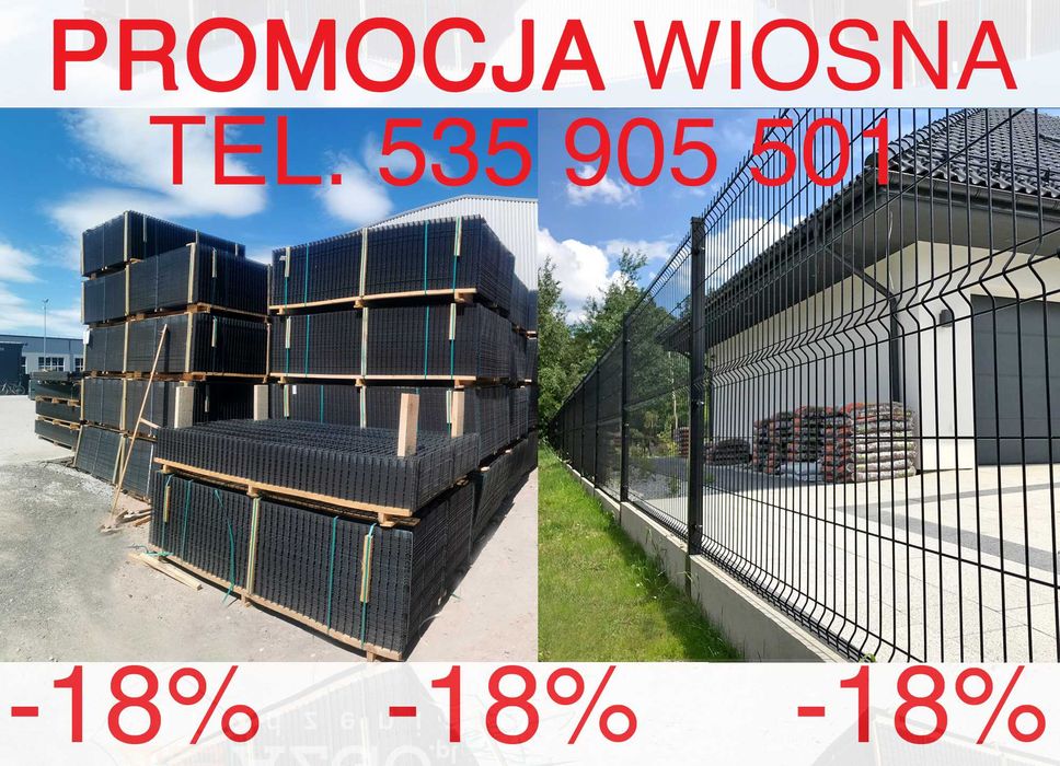 Ogrodzenie Panelowe 3D 2D z Paneli Słupki siatka 3D płyta betonowa