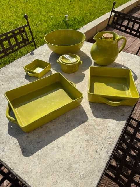 Conjunto 6 pcs em grês verde alface