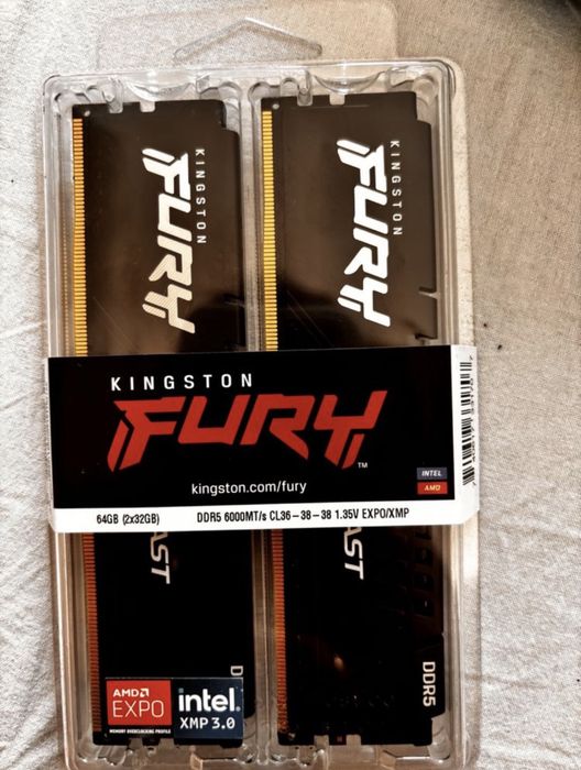 Модуль памʼяті для компʼютера DDR5 64GB (2x32GB) 6000 MHz Beast Black