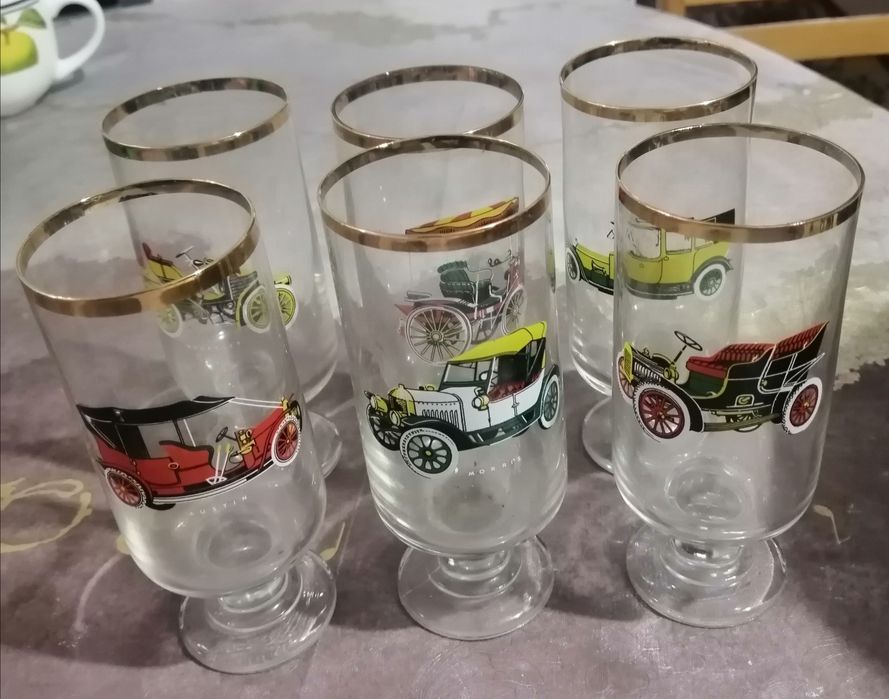 Стаканы бокалы ретро авто 6шт набор