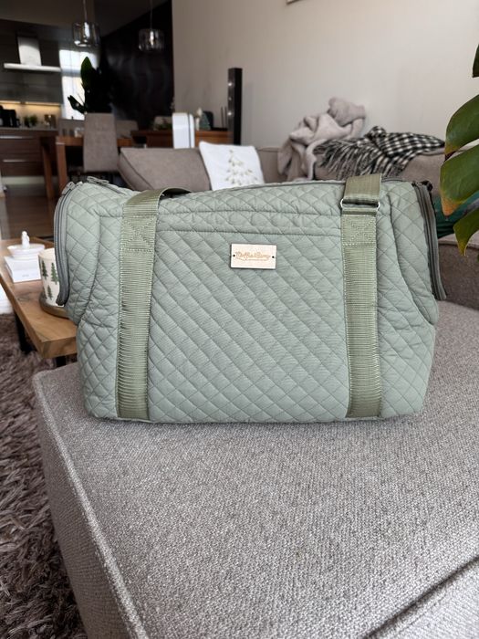 Ekskluzywna torba dla psa pikowana oliwka John Dog Travel