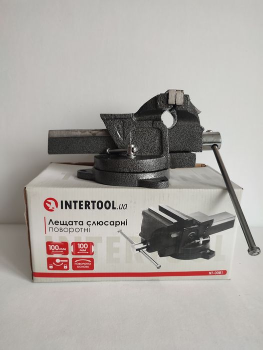 Тиски слесарные поворотные 100. 125. 150 мм  INTERTOOL HT-0081/82/83