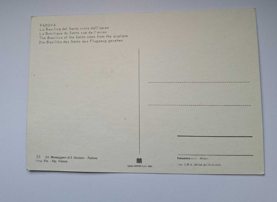 Padwa Włochy kartka pocztowa czysta l.80