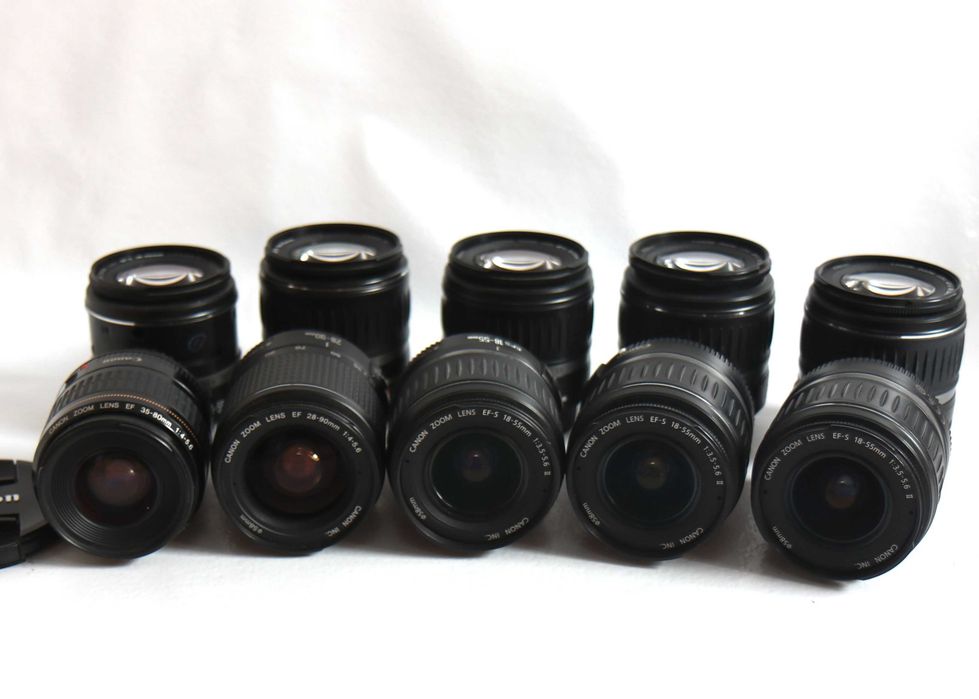 Lentes Canon 18-55mm e 28-90mm objetivas com Err01