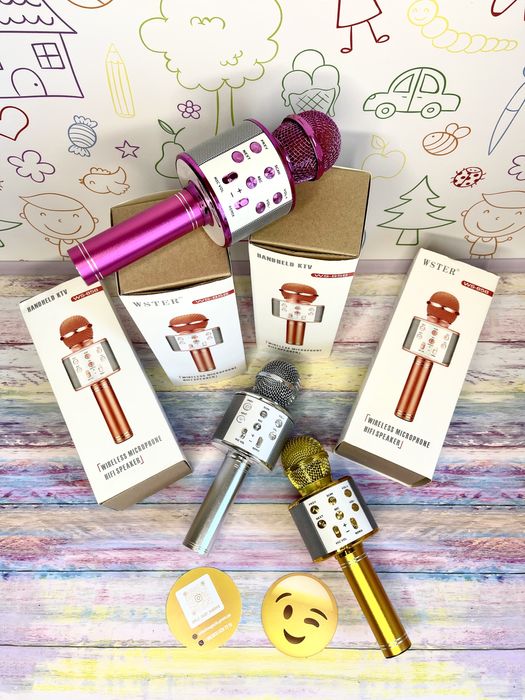 Караоке микрофон.Блютуз колонка.Детская колонка.Детский микрофон.