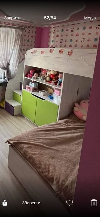 Дитяча стінка, робочий стіл з кріслом , 2 спальні місця