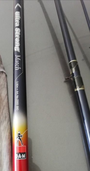 Cana de rio pesca inglesa D A M. 3,90M três partes, resistente,