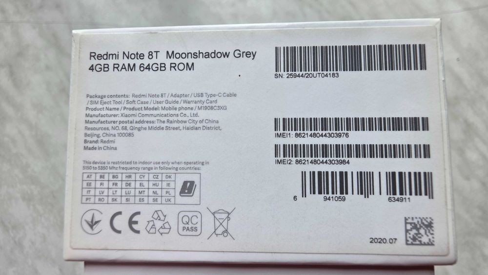 Telefon XIAOMI REDMI NOTE 8T, czarny + etui + szkło hartowane, 4/64 GB