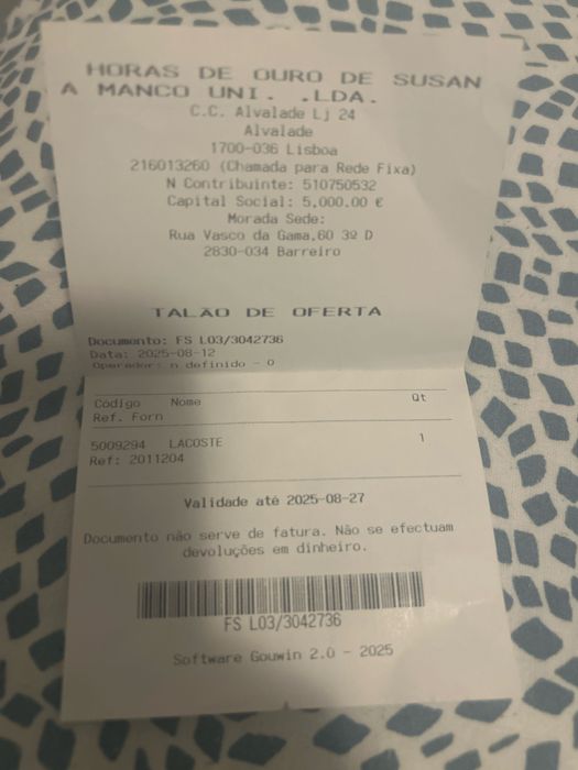 Relógio Lacoste