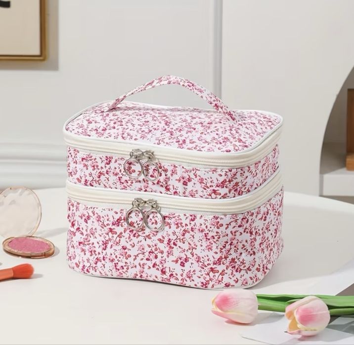 Вмістка косметичка-органайзер  з квітковим дизайном