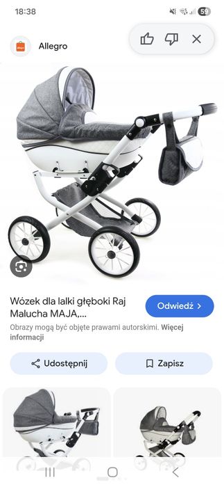 Gleboki , duzy wozek dla lalek