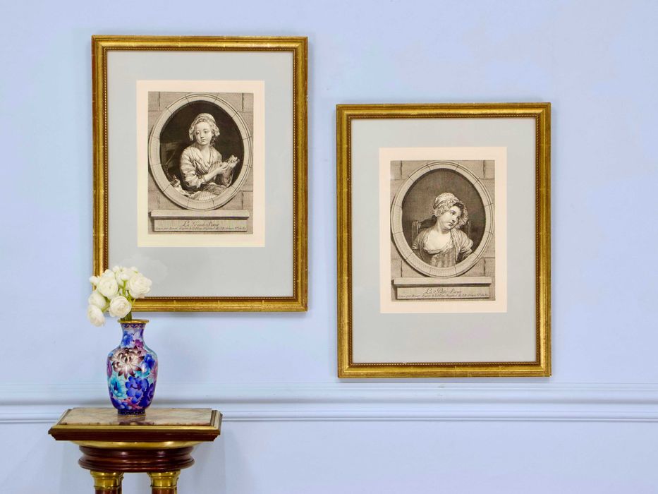 Антикварная гравюра, офорт, малюнок Франція