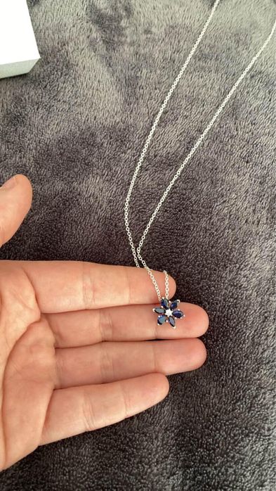 Colar Pandora flor azul