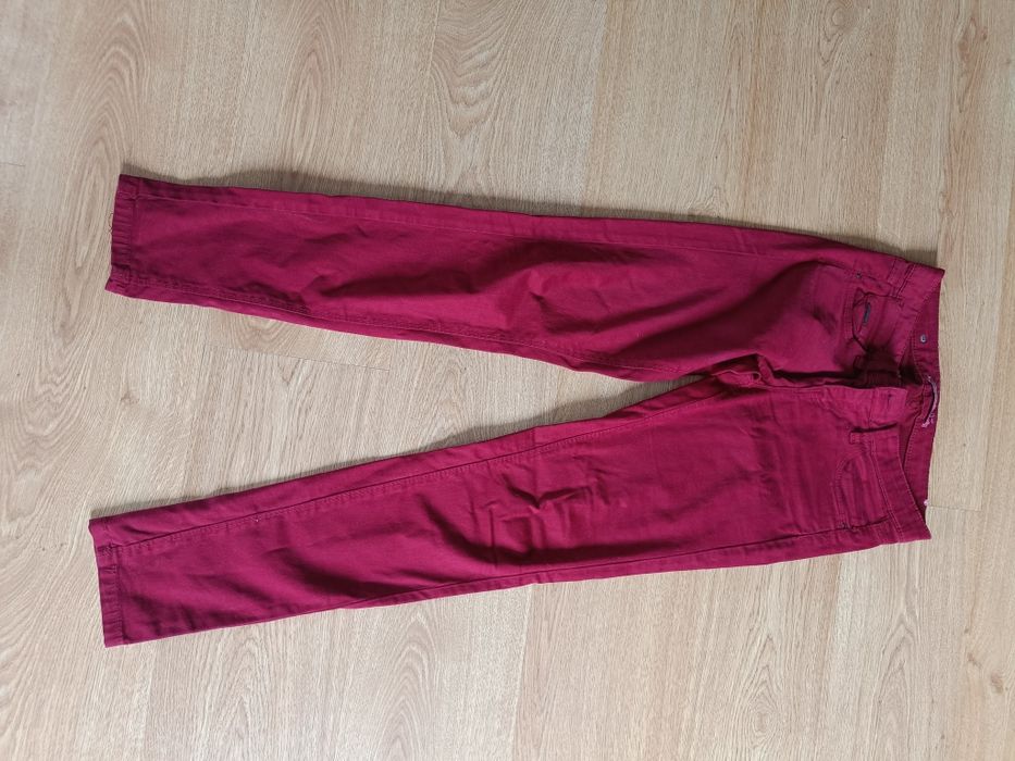 Stradivarius rurki dopasowane obcisłe bordowe XS