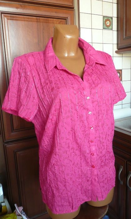 BM COLLECTION malinowa bluzka cekiny 48 50 w centki