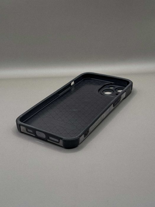 Силиконовый серый чехол эко-замш джинс с лого The North Face iPhone