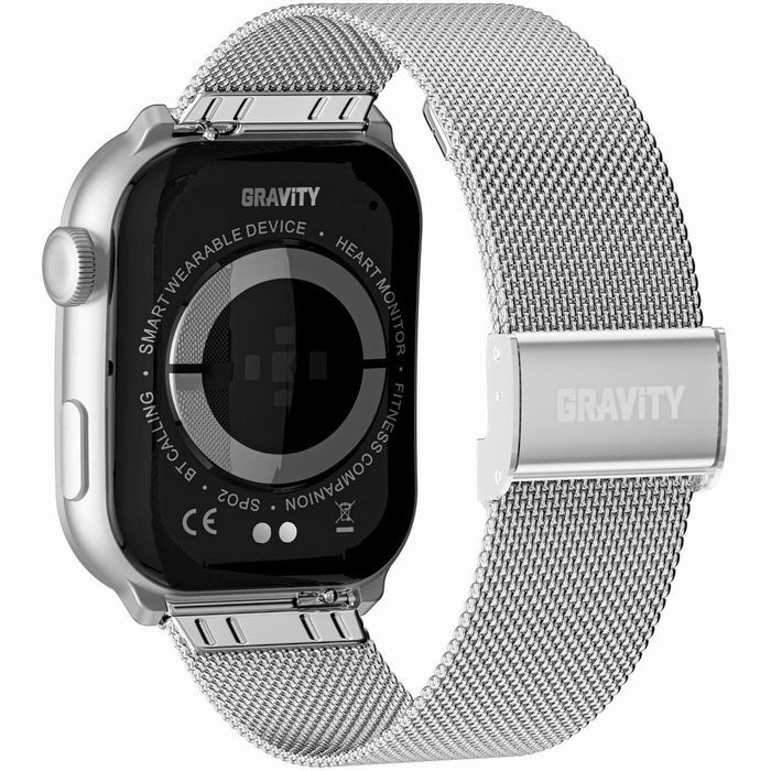 Smartwatch Damski GRAVITY GT28-10 Pasek + Bransoleta Biało Srebrny