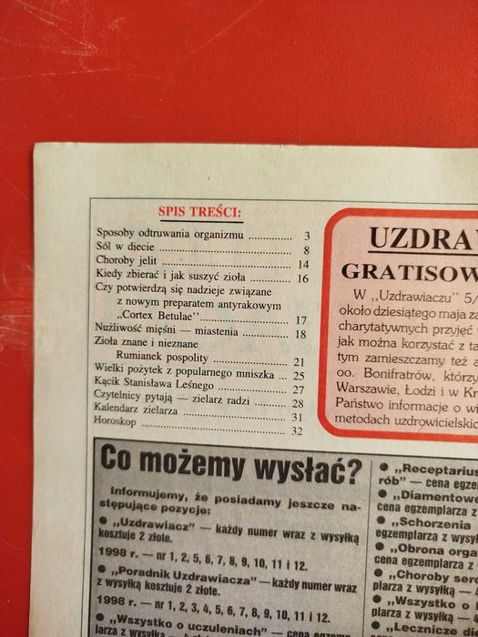 Poradnik uzdrawiacza, maj 1999, nr 5/78