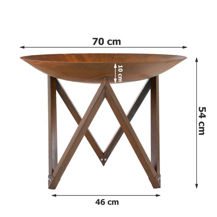 Palenisko ogrodowe Corten NA PREZENT 70/80 cm Stal 3 mm Grill Ognisko