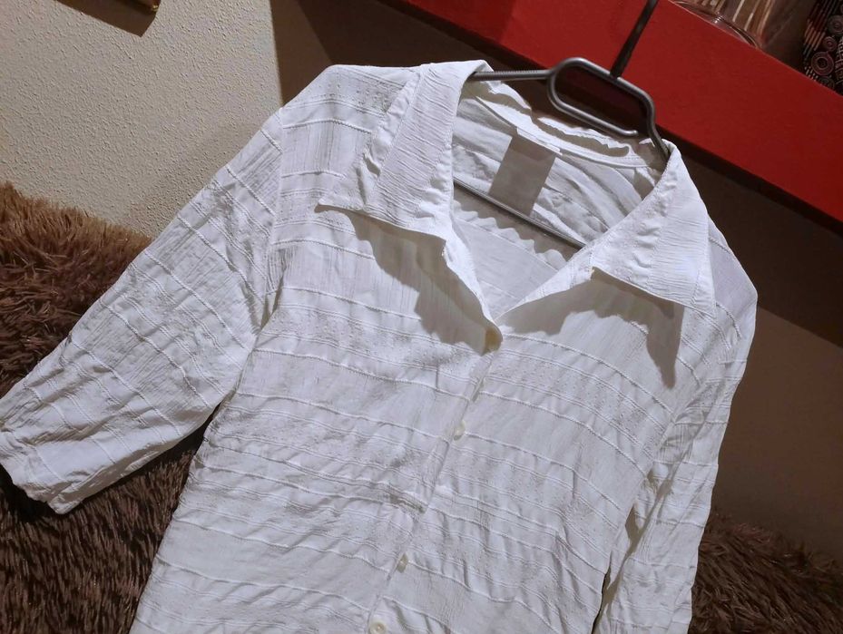 bluzka biała krótki rękaw 40-42/L-XL