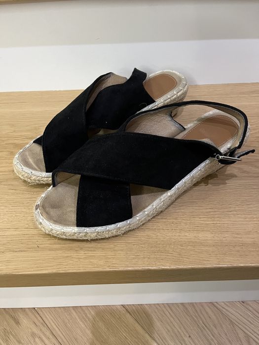 Sandały espadryle skórzane 38