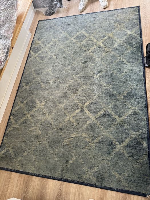 Tapete azul Area fibras naturais 180x120cm