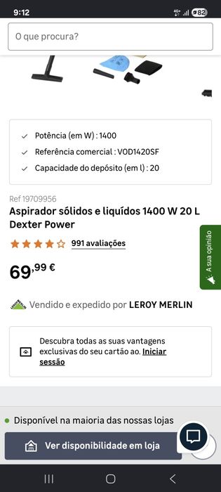 Aspirador DEXTER 20L