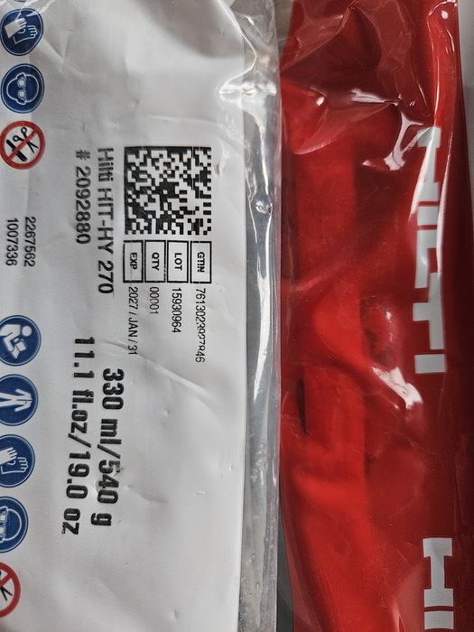 Hilti HY 270 Kotwa Chemiczna 330ml 5sztuk