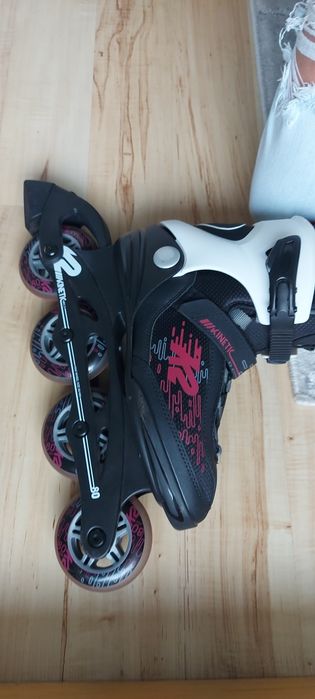 Zestaw Rolki damskie r 38  firmy K2 kinetic ABEC 5 kask ochraniacze to