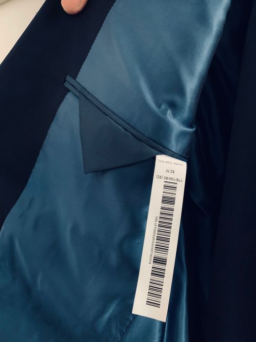 Vistula NOWY garnitur LUIT granatowy super slim roz. 52 M wełna