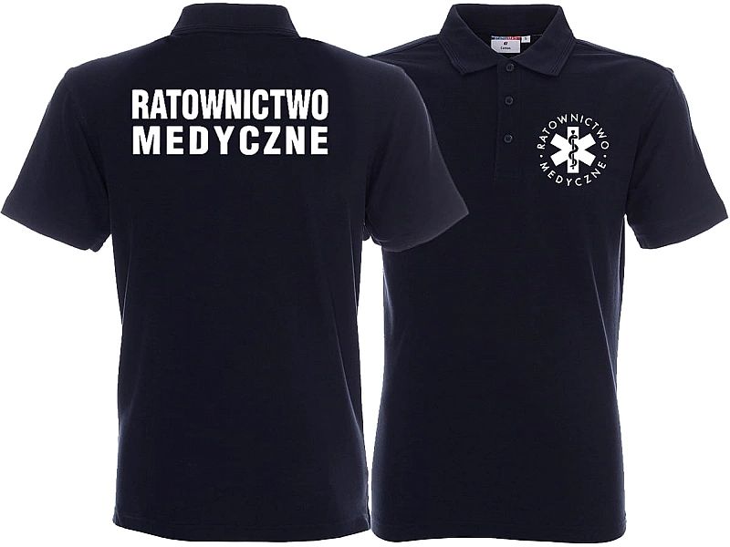 Koszulka Polo męska RATOWNICTWO MEDYCZNE granatowa (XL)