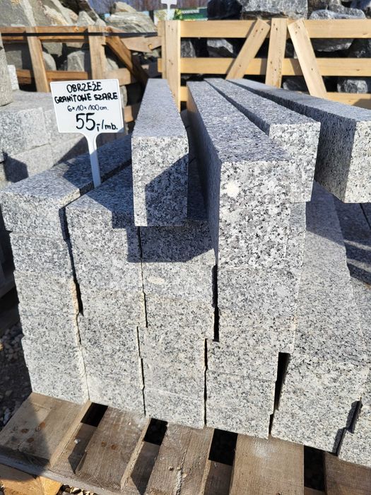 Obrzeże ogrodowe granitowe szare Krawężnik opornik 6x10x100 granit