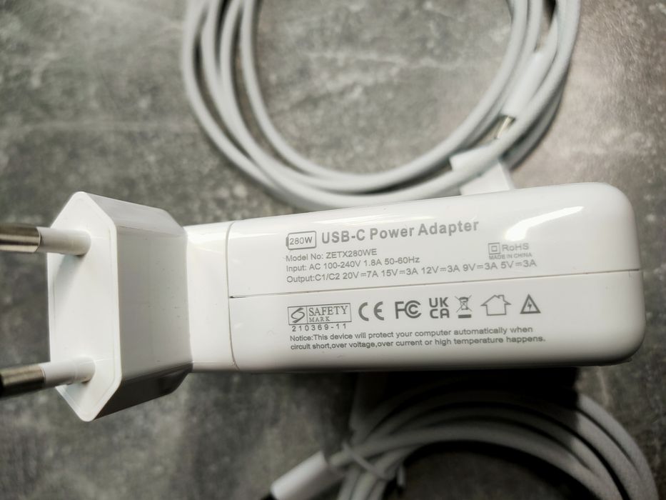 Зарядний пристрій для MacBook pro 280W Dual, з 2M Magnetic 3 Cabel