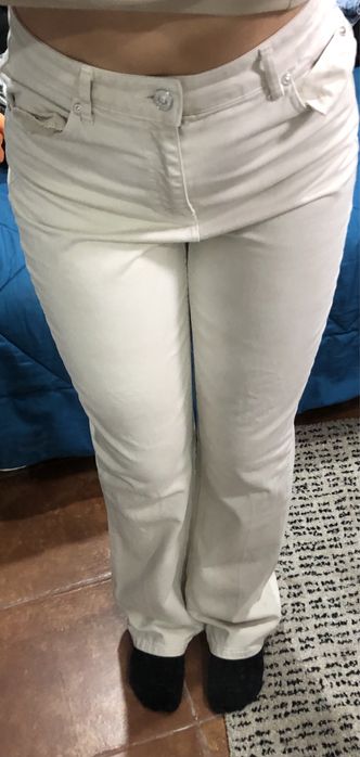 Calça de ganga bege