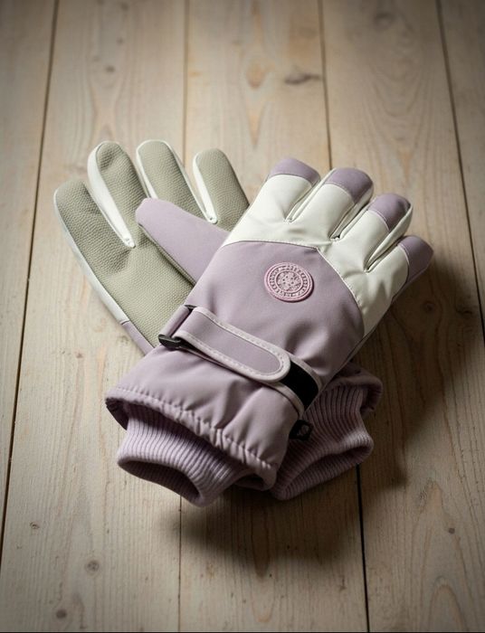 Rękawice damskie L dotykowe sportowe fioletowe rękawiczki na narty