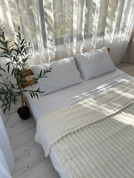 Плед Шарпей 150х200 р білий / полуторний плед шарпей