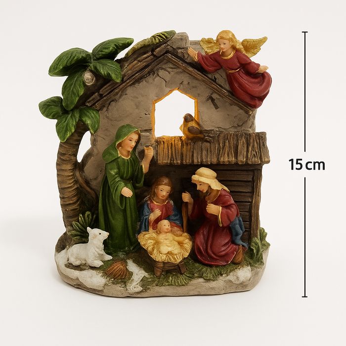 Presépio Decorativo com Luz LED – 15 cm