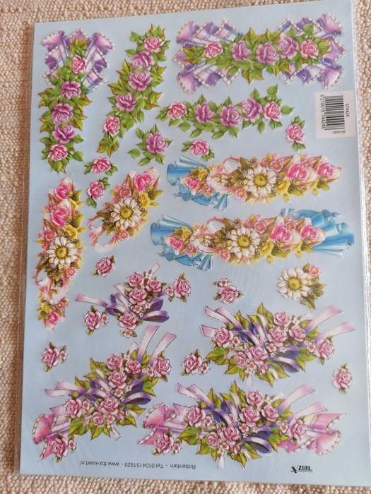 Papier do decoupage wymiar 200 mm x 280 mm zestaw 25 sztuk