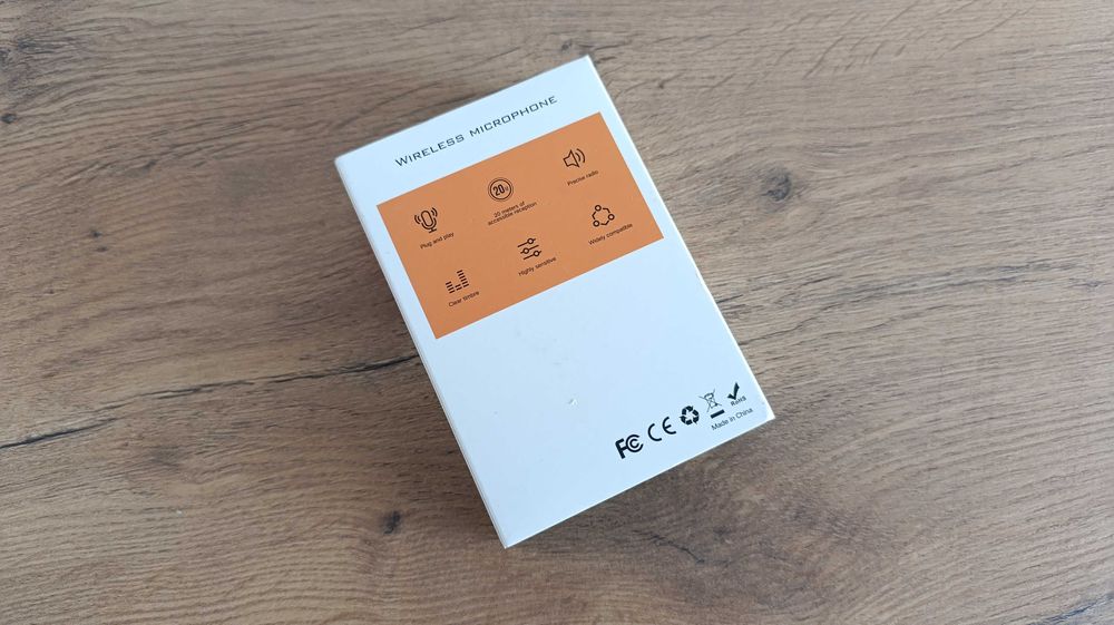 Mikrofon bezprzewodowy krawatowy 2 sztuki USB-C powerbank