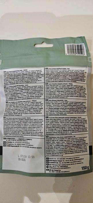 Przysmak detoksykacyjny dla psa platinum 150g kurczak