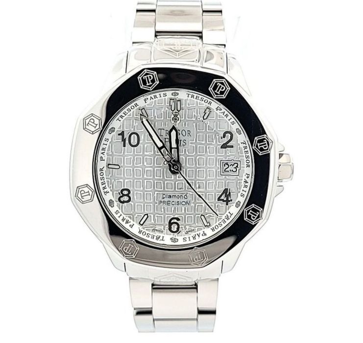Relógio Tresor Paris banhado Ouro Branco