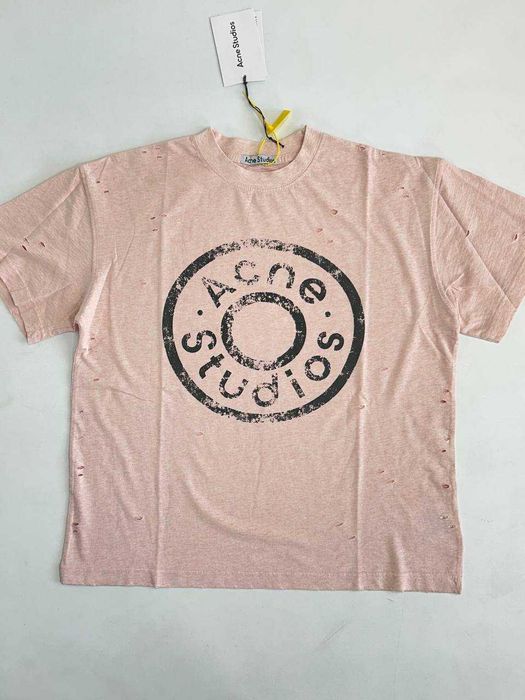 Футболка Acne Studios кремовая чорна archive кремова  distressed M L