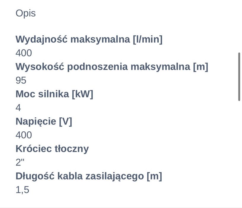 Pompa głębinowa sumoto 4f18