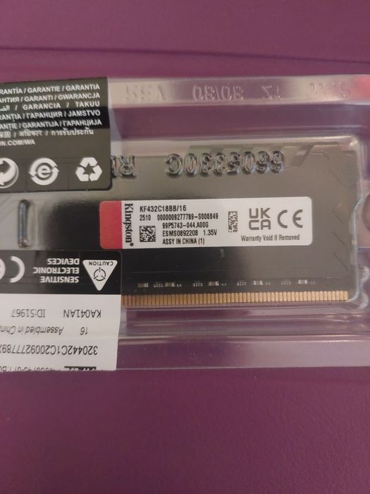Kingston 32 GB (2x16GB) DDR4 3200 MHz Fury