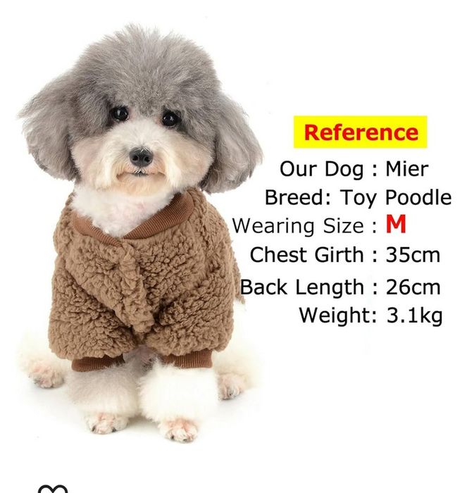 Ciepłe ubranko dla małego psa roz. M Dadagou
