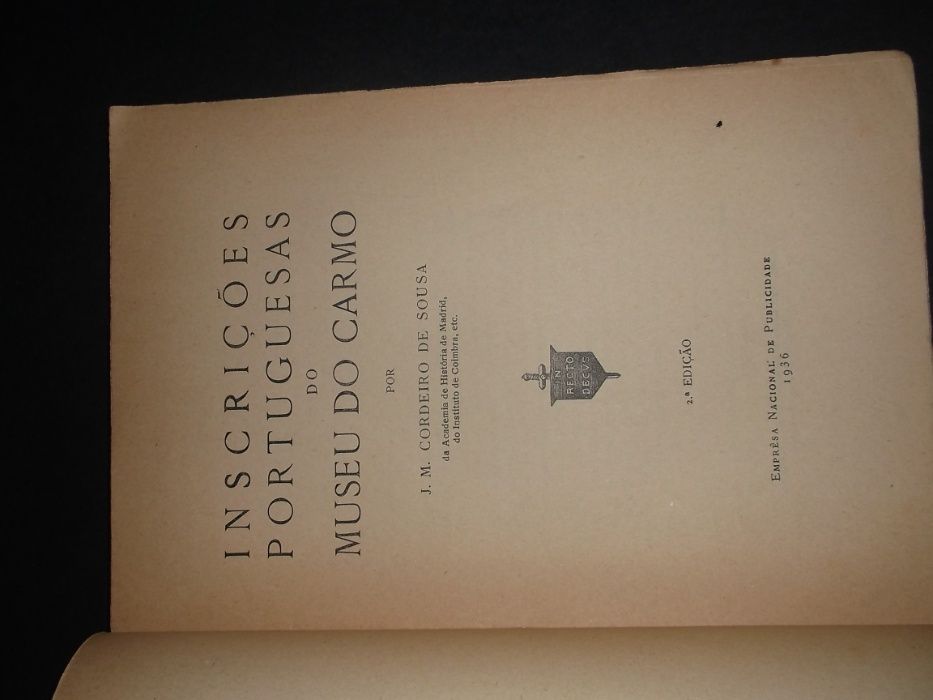 Sousa (J.M.Cordeiro);Inscrições Portuguesas do Museu do Carmo