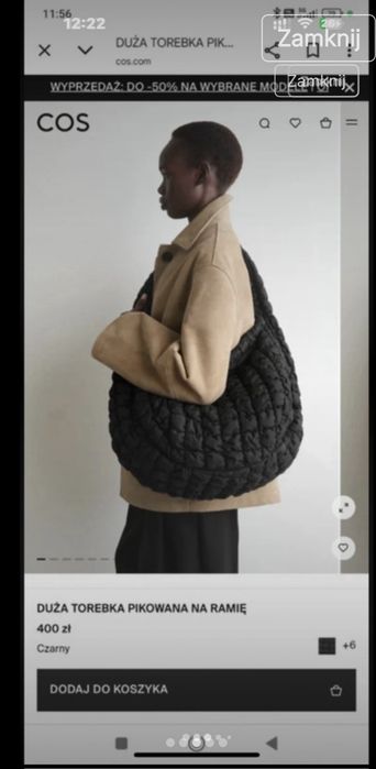 Pikowana torba materiałowa Cos duża