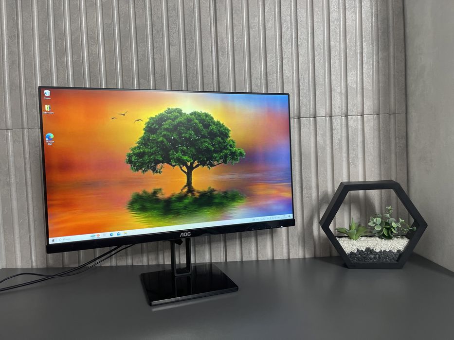 IPS безрамковий монітор AOC 24 дюйми  HDMI full hd